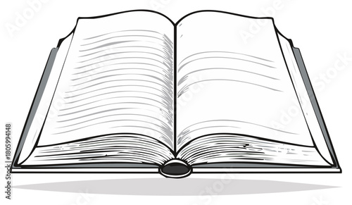 Open Blank Book with Lined Pages and Hardcover