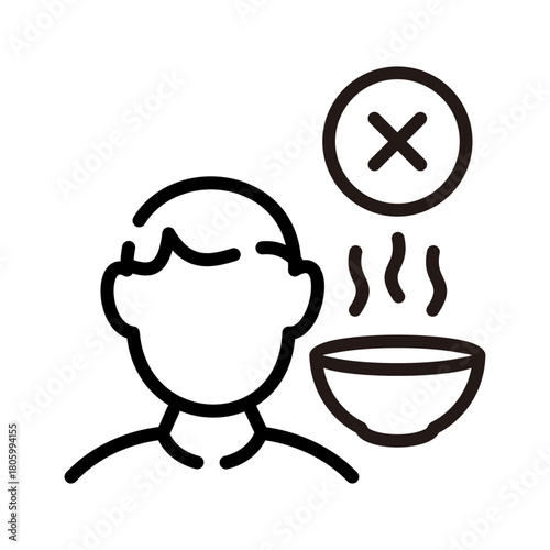 Mental health line icon. Eating disorders illustration.