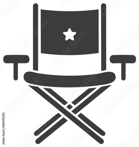 Director Chair with Star Symbol for Movie Making and Creative Industry