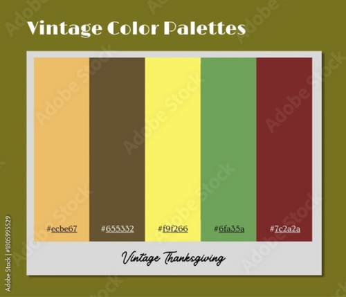 A comprehensive vintage color palette curated for packaging prototypes requiring emotionally warm aesthetics.