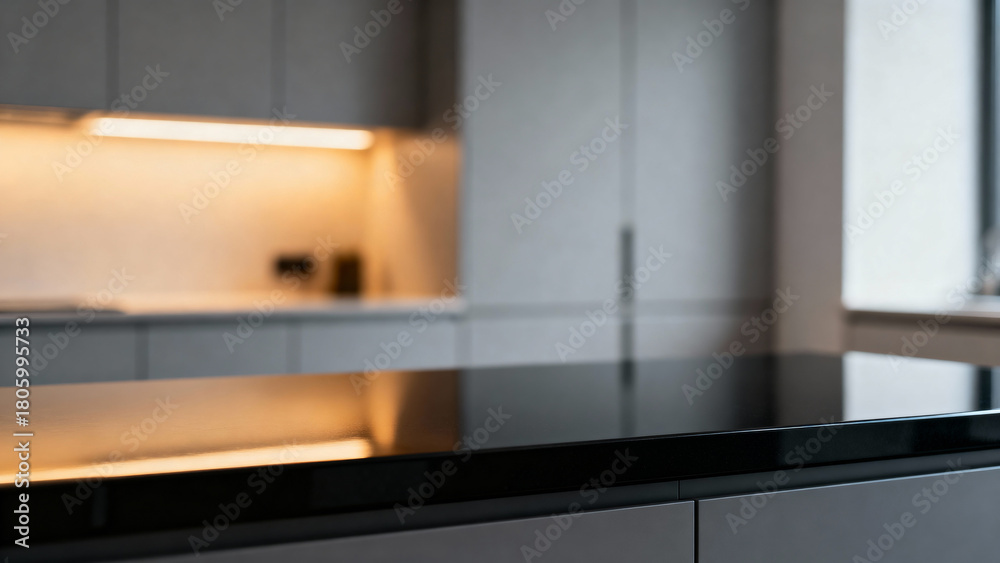 Fototapeta premium Modern kitchen interior with countertop