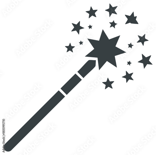 Magic wand sparkles create fantasy with stars and mystical effect