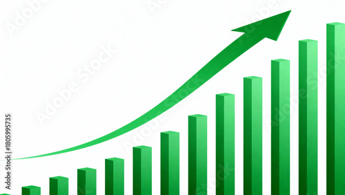 Free Download Green bar chart with upward arrow - GFXLoad