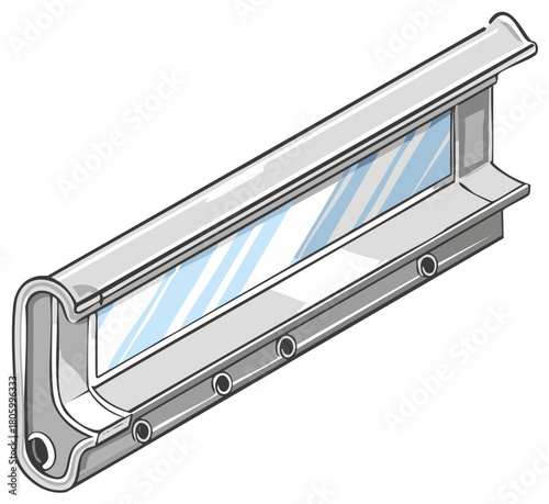 Chrome automotive tail light housing with reflective glass detail