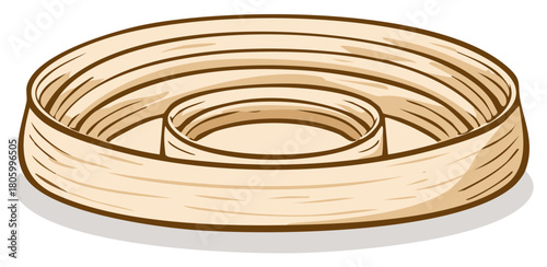 Traditional Asian Bamboo Steamer Basket Empty for Healthy Culinary Cooking Illustration