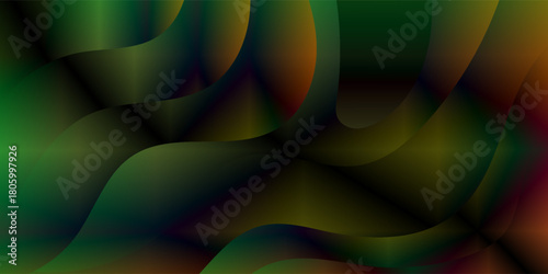 Abstract lines wavy fluid design template decoration of gradient color. Overlapping template design style background. Vector