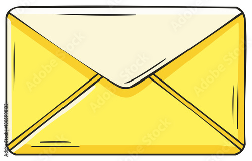 Illustration of a Yellow Sealed Envelope for Communication and Mailing Services
