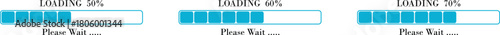 Loading Bar Please Wait Progress Icon set. Graphic Design Elements for Web, App, or Download Process with Please Wait Text. Percentage loading bar infographic icon. Load,Download indicator sign.