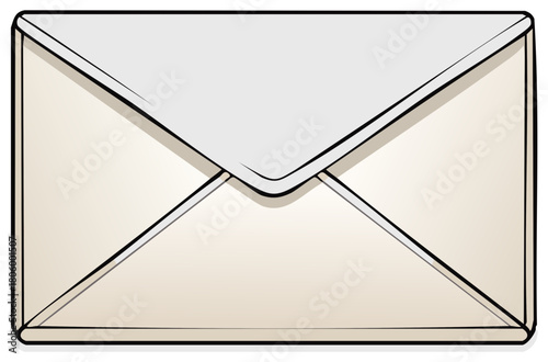 Classic Envelope with Folded Flap and Subtle Shadowing