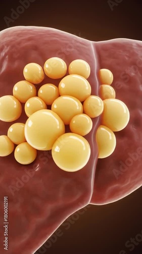Fatty liver disease visualization with accumulating fat globules