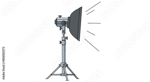 Studio Lighting Equipment with Reflector and Stand.