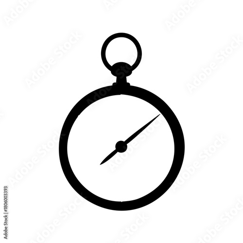 Silhouette of an antique pocket watch representing time and vintage style