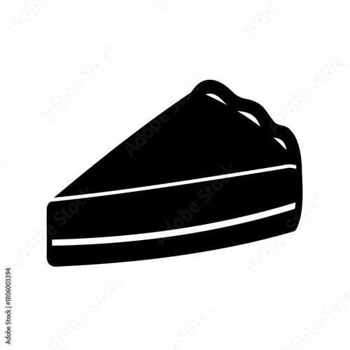 Monochrome representation of a delectable slice of pie on a clean background