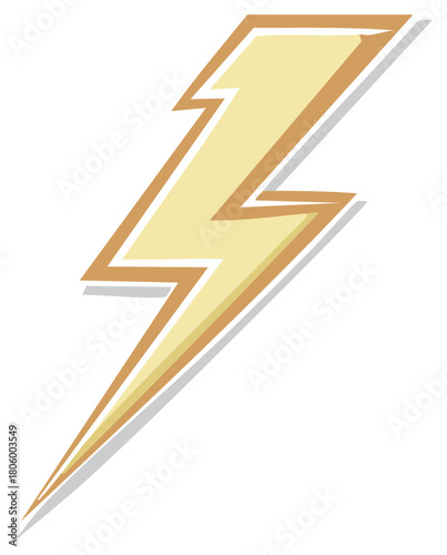 Stylized yellow lightning bolt icon with a shadow effect