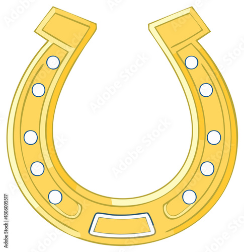 Shiny golden horseshoe vector illustration a classic symbol of good luck and fortune