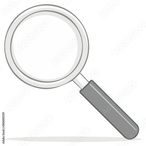 Grey Magnifying Glass, Illustration Style Search Tool, Focusing Lens, Research Graphic