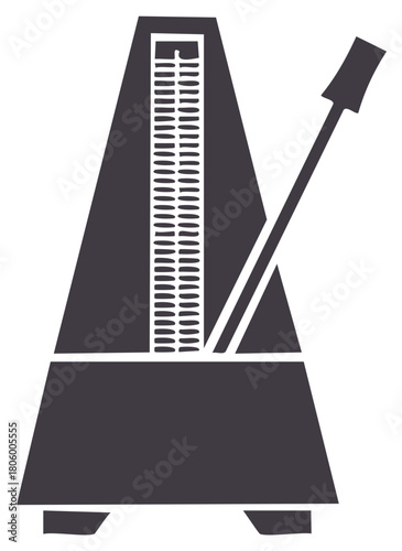 Iconic Metronome Keeping Time Isolated Flat Symbol Illustration Rhythm