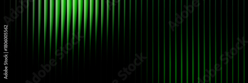 Abstract Green Lines Background, Futuristic striped vector design on dark for presentations covers slides and web layouts