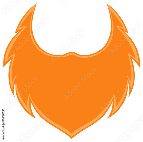 Stylized Orange Beard Graphic with Pointed Edges and Clean Lines