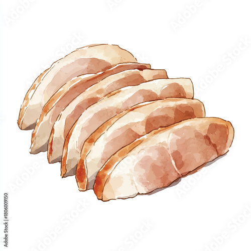 Illustration of Sliced Ham.