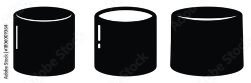 marshmallow minimal flat minimal food icon set, black color and white background