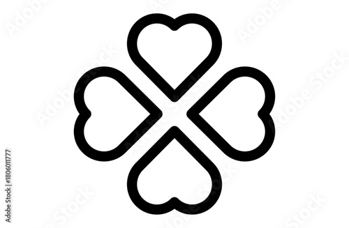 四つ葉のクローバーのシンプルなベクターアイコン