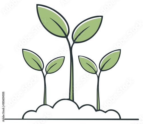 Sprouting plants symbolizing growth and new beginnings in fertile soil