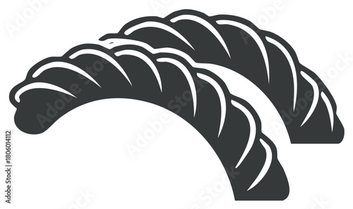 Stylized Croissant Pastries Vector Icon Design for Bakery and Breakfast Menus