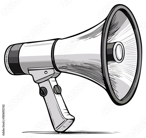 Vintage Megaphone Illustration for Announcement and Amplification