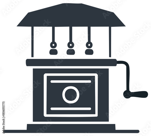 Carnival game booth icon for amusement park or fair entertainment