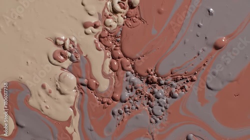 Mixing Earth Tone Paints, Fluid Art Close Up