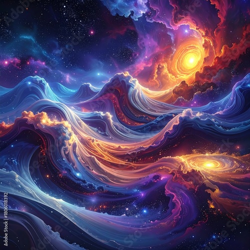 Cosmic Ocean - A Vibrant Tapestry of Space and Light.