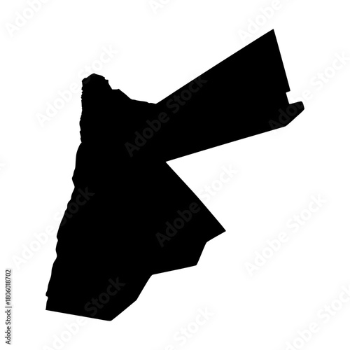 Jordan Silhouette Map Design. Jordan Map Vector Illustration. Perfect for infographics, presentations, and educational materials.