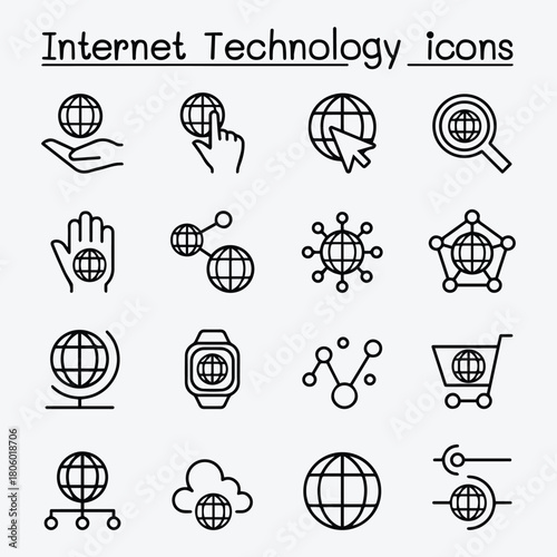 Internet Data Communication Line Icons