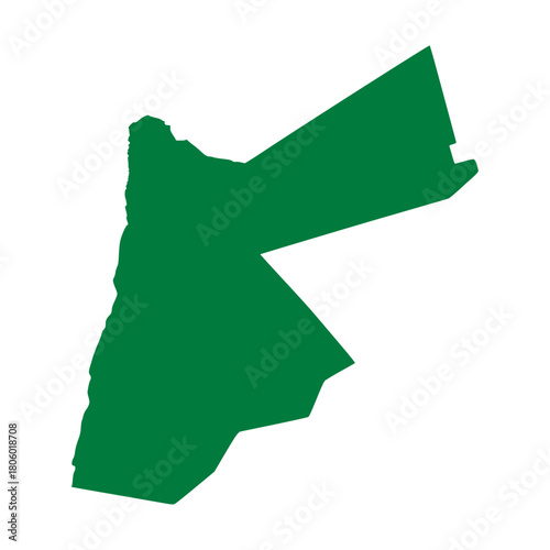 Jordan Green Silhouette Map Design. Jordan Map Vector Illustration. Perfect for infographics, presentations, and educational materials.