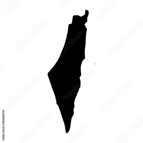 Palestine Silhouette Map Design. Palestine Map Vector Illustration. Perfect for infographics, presentations, and educational materials.