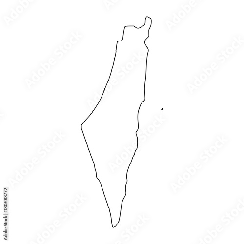 Palestine Outline Map Design. Palestine Map Vector Illustration. Perfect for infographics, presentations, and educational materials.