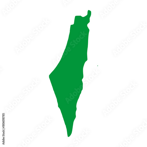 Palestine Green Silhouette Map Design. Palestine Map Vector Illustration. Perfect for infographics, presentations, and educational materials.