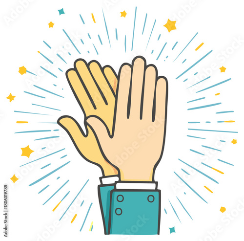Hand Drawn Clapping Hands Illustration of Applause and Celebration