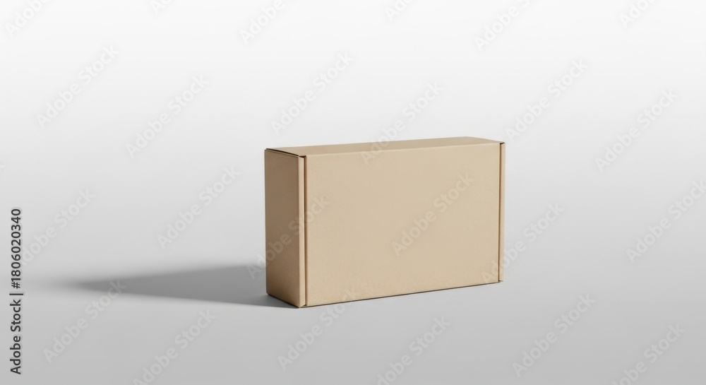 Obraz premium Minimalistic Plain Cardboard Box with Elegant Simplicity Suitable for Packaging and Storage