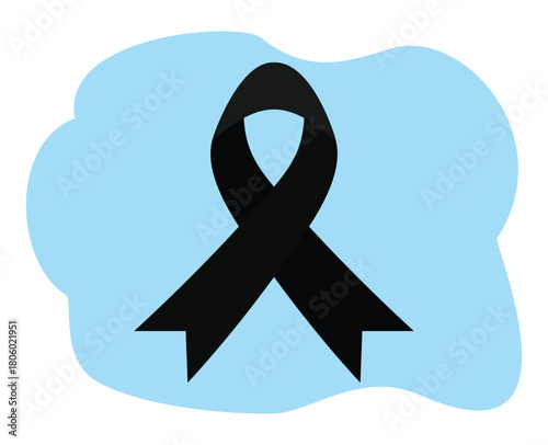black ribbon sign. black ribbon symbol. Support ribbon red. Support symbol. memorial ribbon. sadness sign. respect ribbon