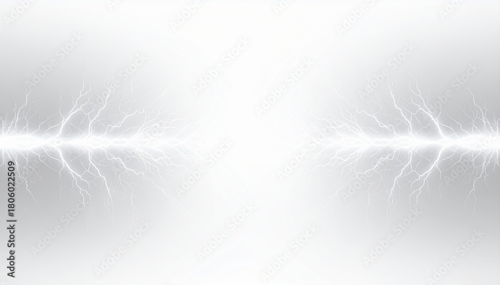 Fototapeta premium Electric Discharge Lightning Bolt on White Background - Powerful Energy Flash, Plasma Effect, Thunderstorm Element for Science, Technology, or Weather Concepts