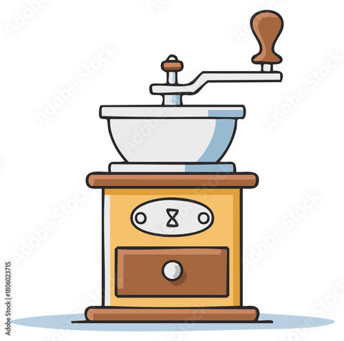 Hand Crank Coffee Grinder with Drawer Freshly Ground Beans