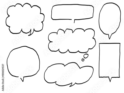 手描きあしらいセット　吹き出し　漫画