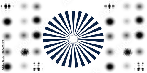 Set of black halftone dots backgrounds. vector