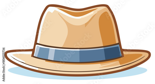 Cartoon Fedora Hat with Blue Band