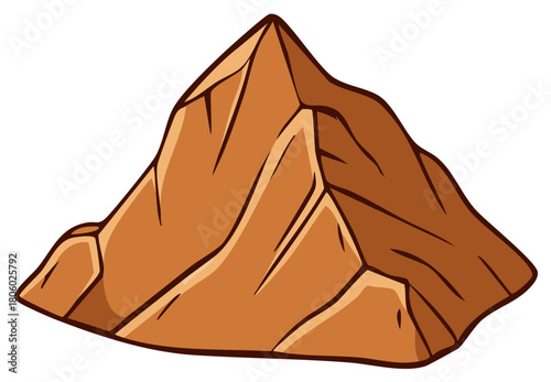 Stylized Brown Mountain Peak with Sharp Edges and Cracks