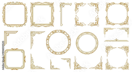 Elegant Frames and Decorative Elements A Collection of Ornate Border Designs and Corners for Artistic Projects