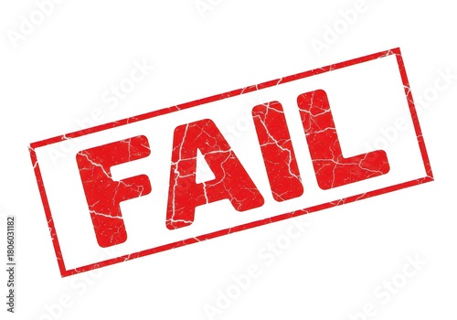 Red fail stamp isolated on transparent background