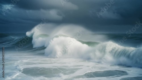 Slow-Motion Tidal Surge Wave Under Stormy Atmosphere. 